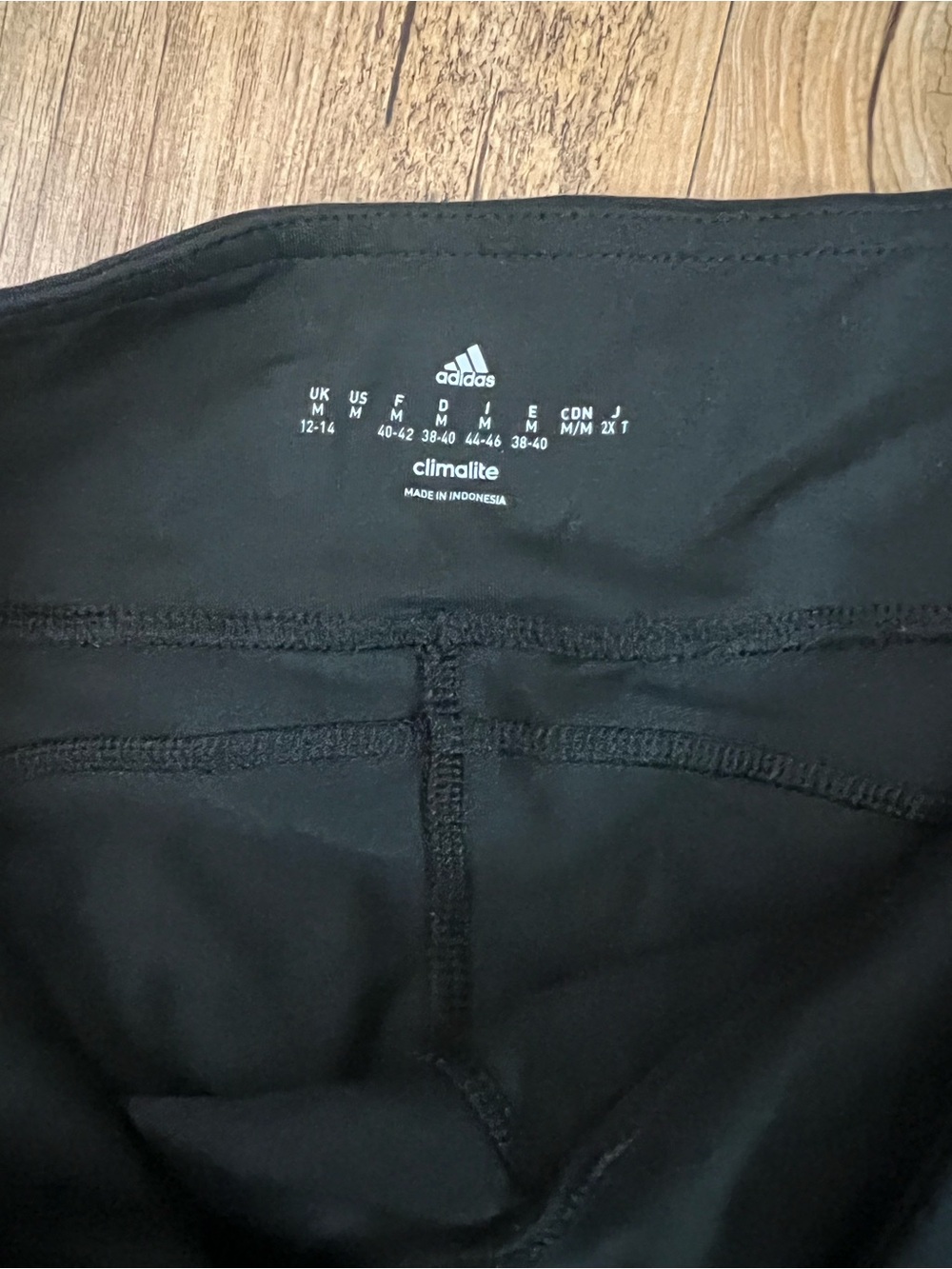adidas Black Capri Leggings with Side Mesh Panels - Picture 2 of 6